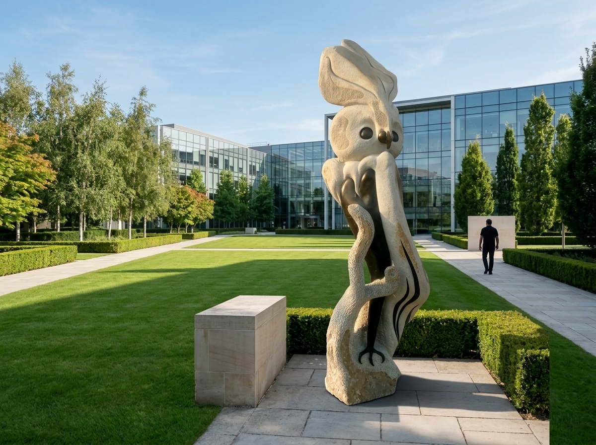 Shocked Owl in Outdoor · corporate sculpture garden