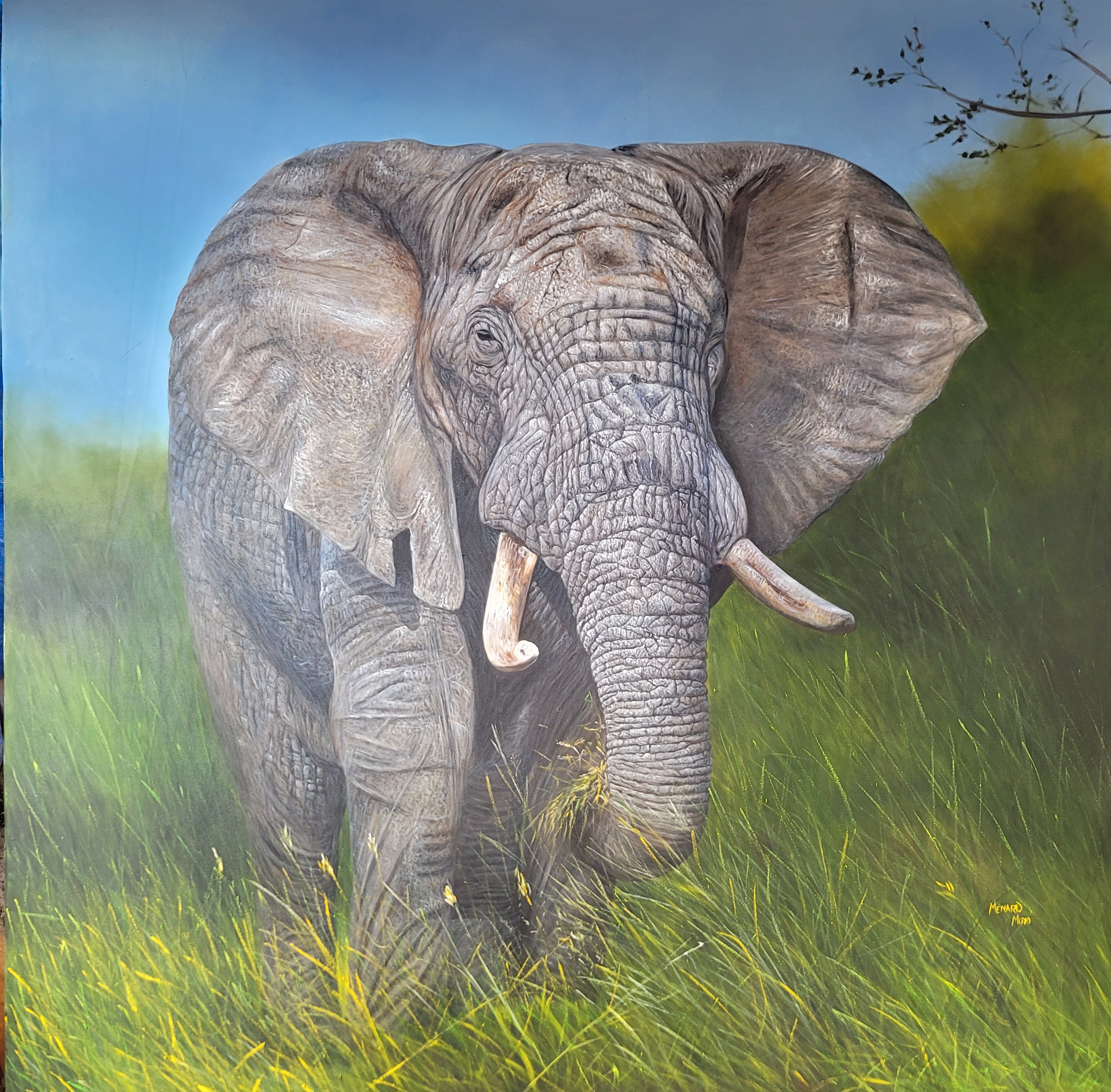 "Guardian of the Savannah"  — painting by Menard Moyo, Zimbabwe 