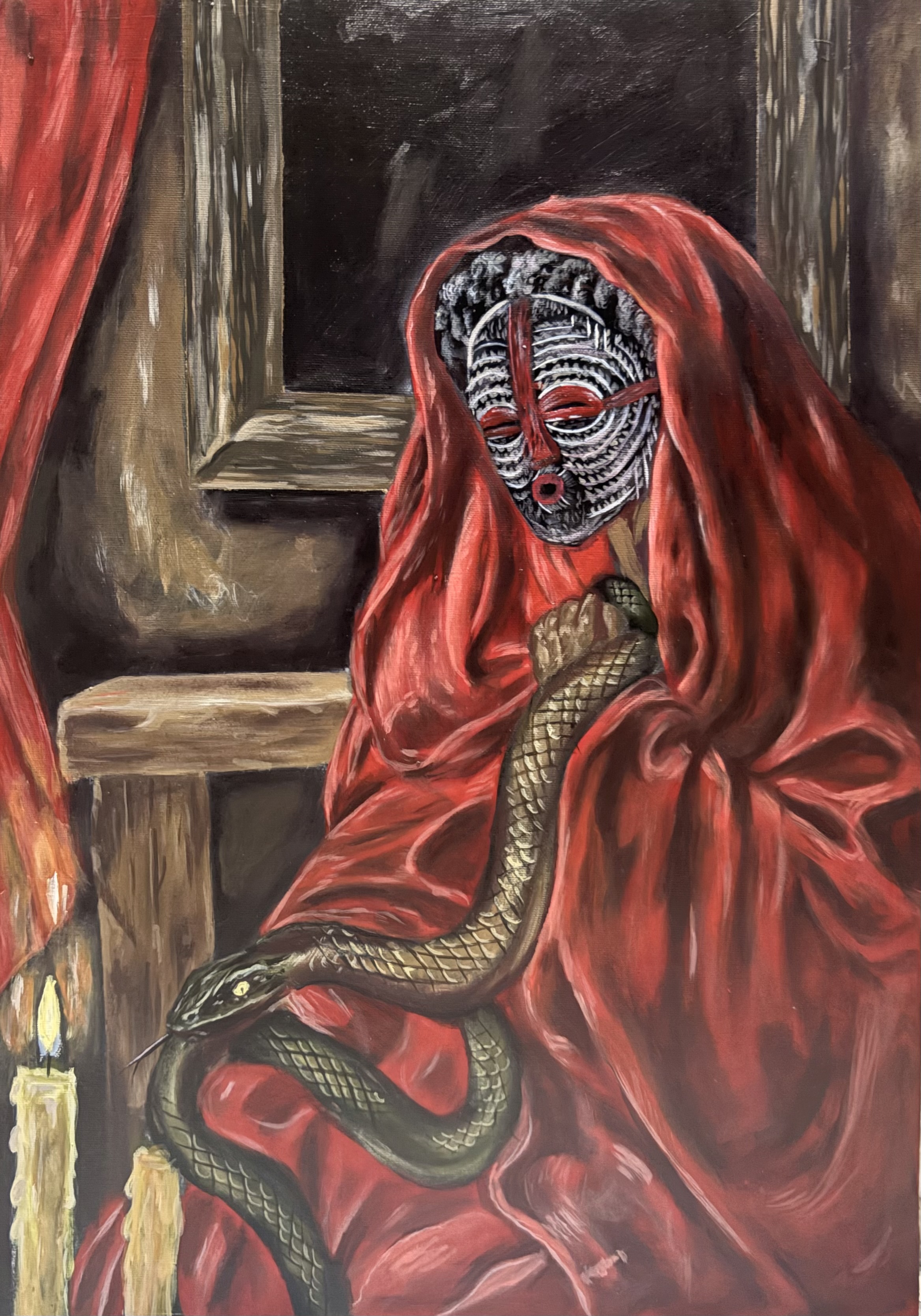The Mystery of the Veil. — painting — by Ben mbuyulu